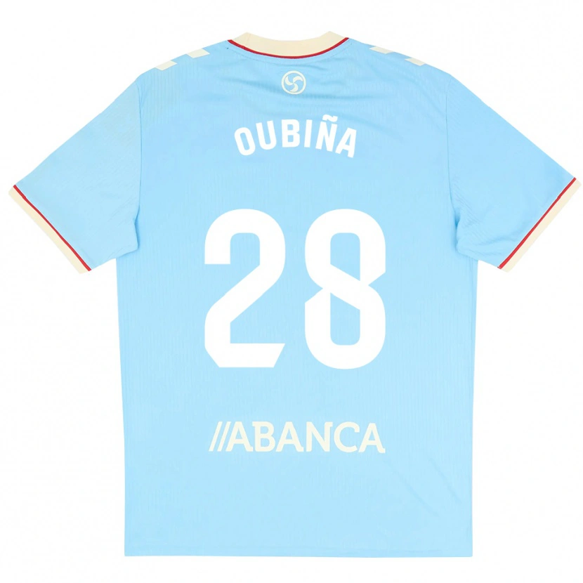 Danxen Pánské Jimena Oubiña #28 Nebesky Modrá Bílá Červená Domů Hráčské Dresy 2026/27 Dres