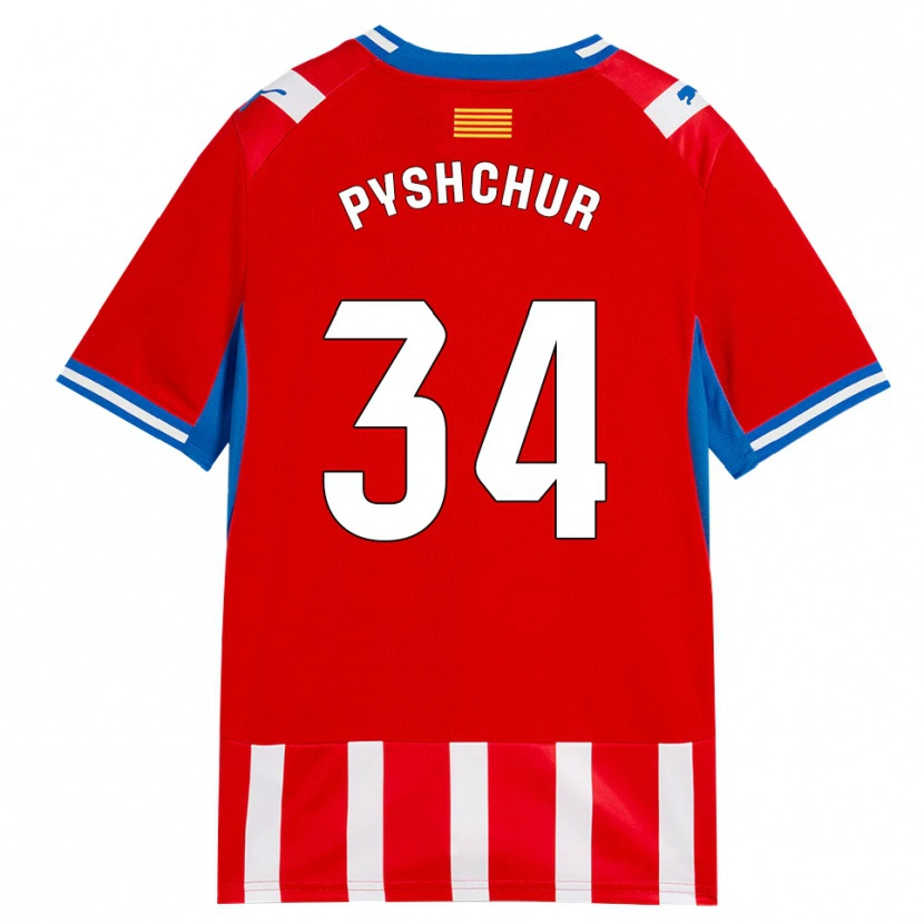 Danxen Pánské Oleksandr Pyshchur #34 Červená Bílá Nebesky Modrá Domů Hráčské Dresy 2026/27 Dres