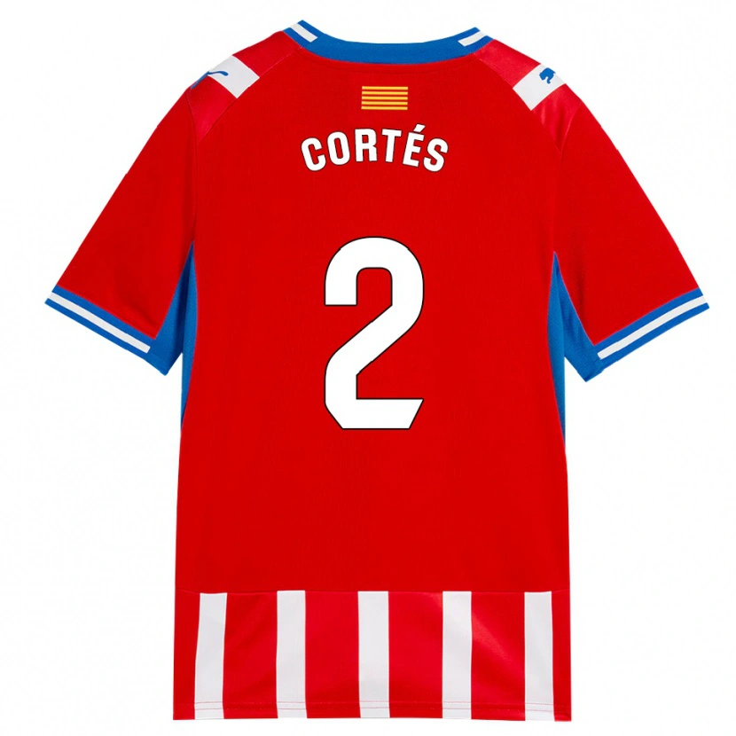 Danxen Pánské Sergio Cortés #2 Červená Bílá Nebesky Modrá Domů Hráčské Dresy 2026/27 Dres