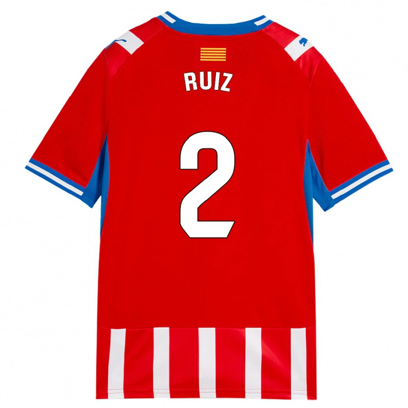 Danxen Pánské Ferran Ruiz #2 Červená Bílá Nebesky Modrá Domů Hráčské Dresy 2026/27 Dres
