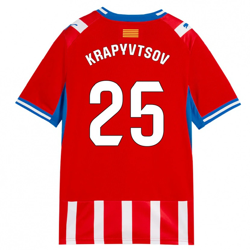 Danxen Pánské Vladyslav Krapyvtsov #25 Červená Bílá Nebesky Modrá Domů Hráčské Dresy 2026/27 Dres
