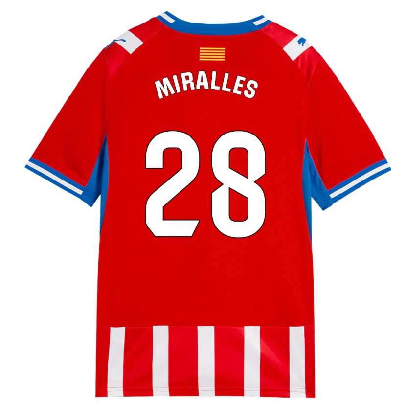 Danxen Pánské Diego Miralles #28 Červená Bílá Nebesky Modrá Domů Hráčské Dresy 2026/27 Dres