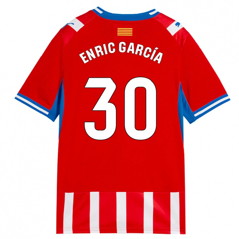 Danxen Pánské Enric García #30 Červená Bílá Nebesky Modrá Domů Hráčské Dresy 2026/27 Dres
