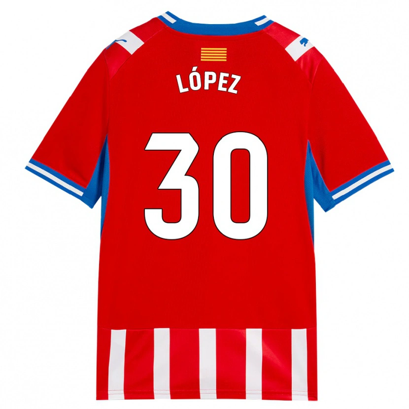 Danxen Pánské Pau López #30 Červená Bílá Nebesky Modrá Domů Hráčské Dresy 2026/27 Dres