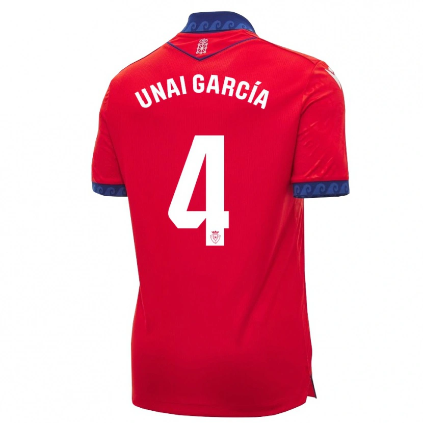 Danxen Pánské Unai García #4 Červená Tmavě Modrá Bílá Domů Hráčské Dresy 2026/27 Dres