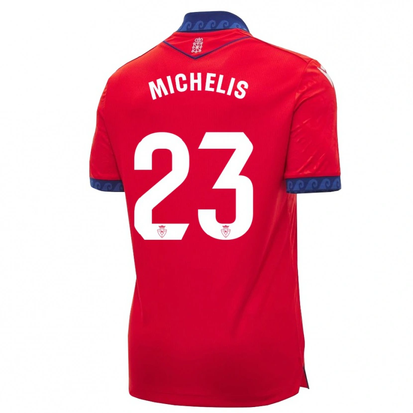 Danxen Pánské Nikolaos Michelis #23 Červená Tmavě Modrá Bílá Domů Hráčské Dresy 2026/27 Dres