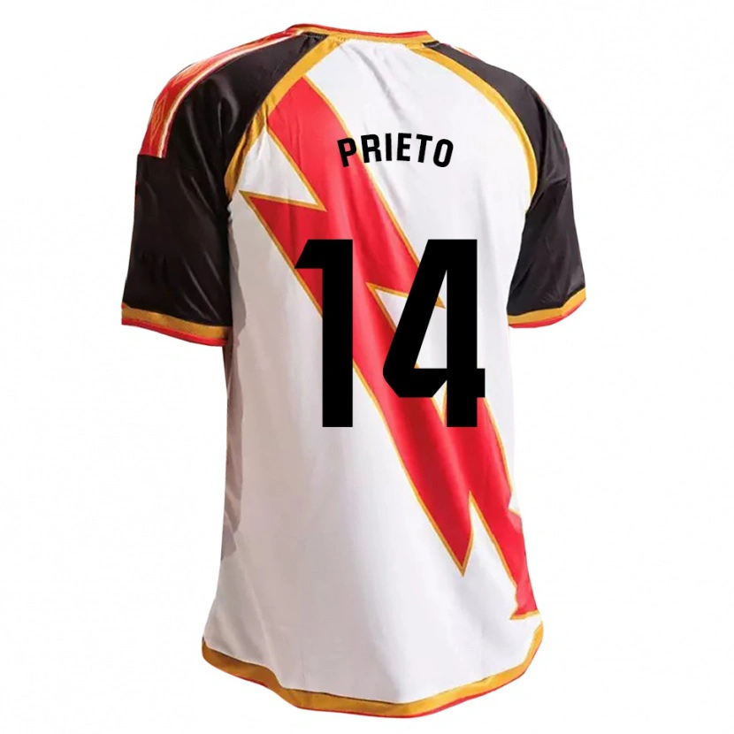 Danxen Pánské Pablo Prieto #14 Černá Červená Bílá Zlatá Domů Hráčské Dresy 2026/27 Dres