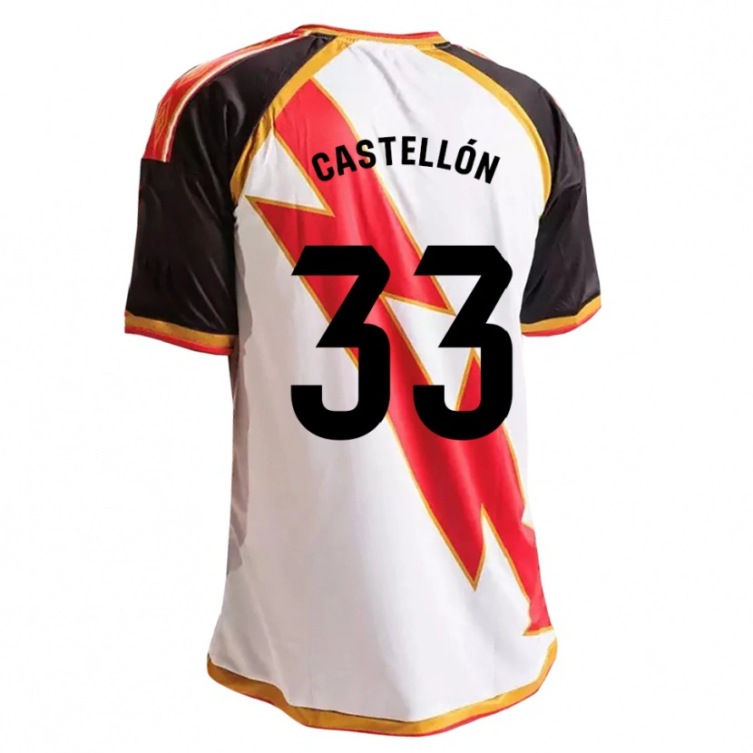 Danxen Pánské Sergio Castellón #33 Černá Červená Bílá Zlatá Domů Hráčské Dresy 2026/27 Dres