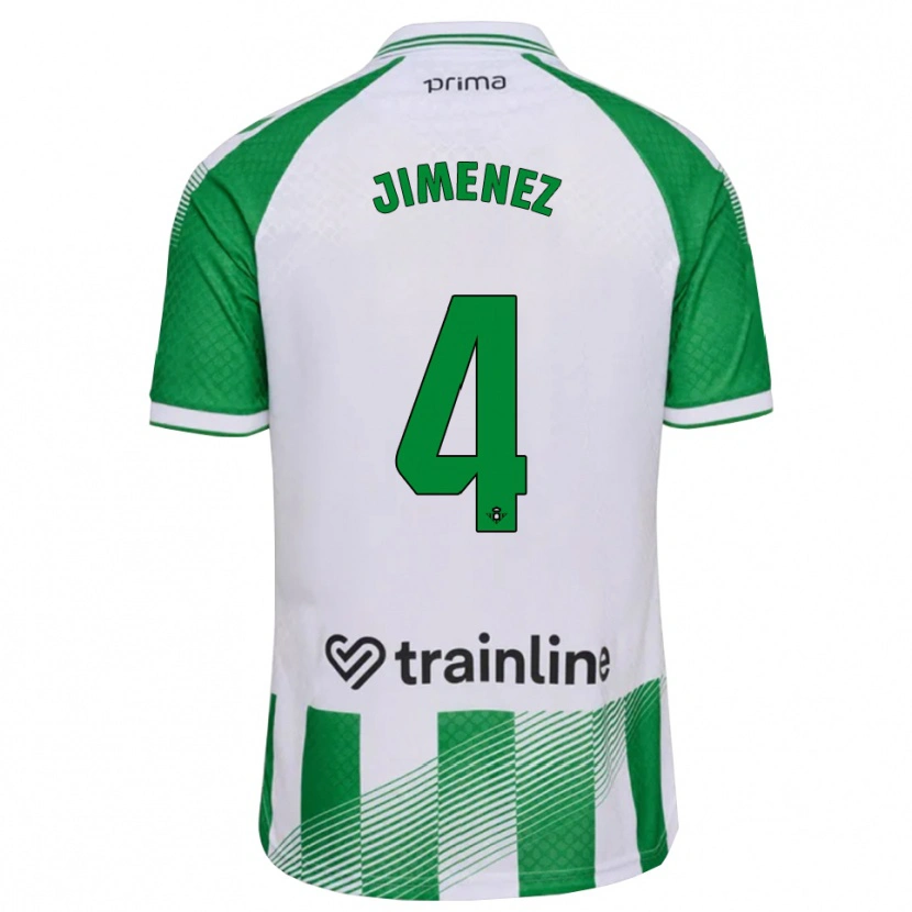 Danxen Pánské María Jiménez Gutiérrez #4 Světle Zelená Černá Bílá Domů Hráčské Dresy 2026/27 Dres