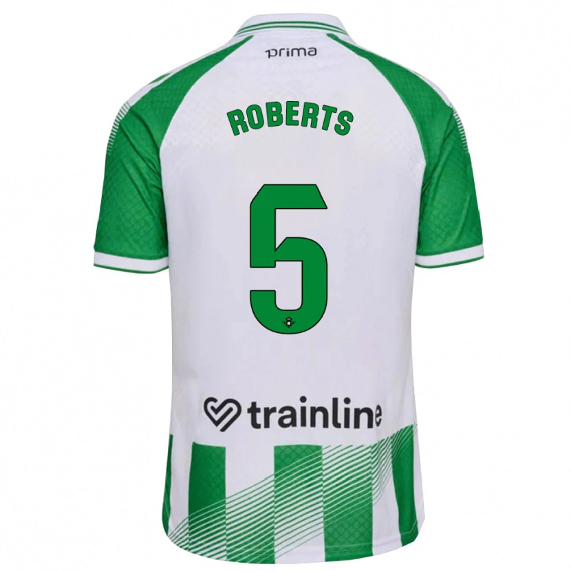 Danxen Pánské Rhiannon Roberts #5 Světle Zelená Černá Bílá Domů Hráčské Dresy 2026/27 Dres