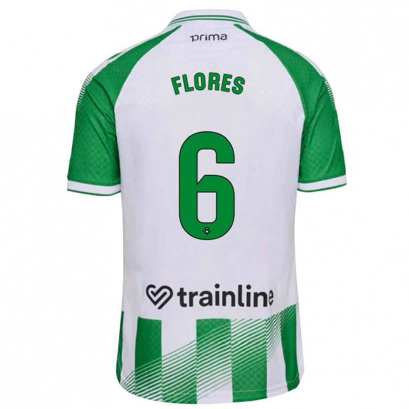 Danxen Pánské Mateo Flores #6 Světle Zelená Černá Bílá Domů Hráčské Dresy 2026/27 Dres