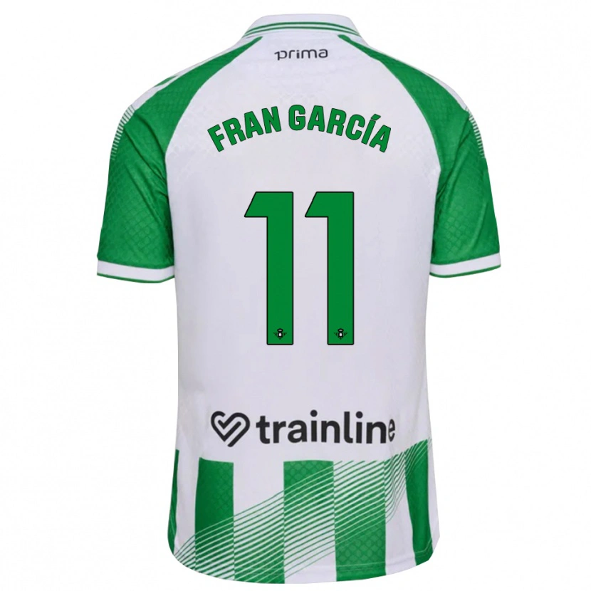 Danxen Pánské Fran García #11 Světle Zelená Černá Bílá Domů Hráčské Dresy 2026/27 Dres