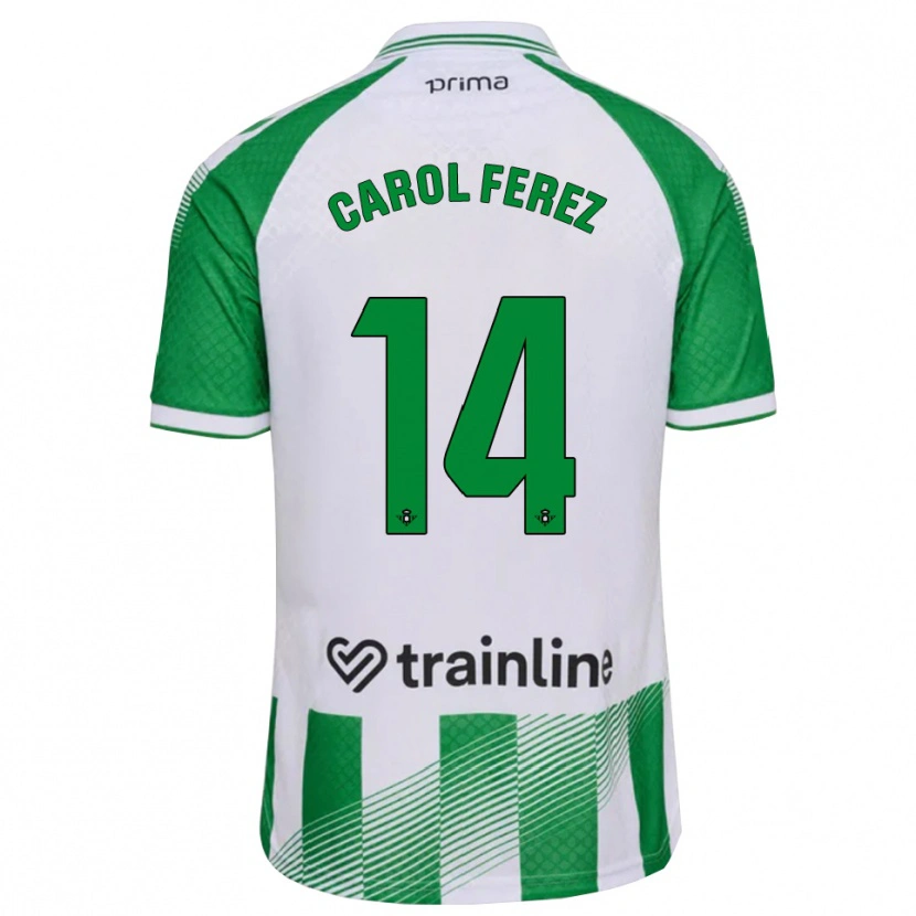 Danxen Pánské Carolina Férez Méndez #14 Světle Zelená Černá Bílá Domů Hráčské Dresy 2026/27 Dres