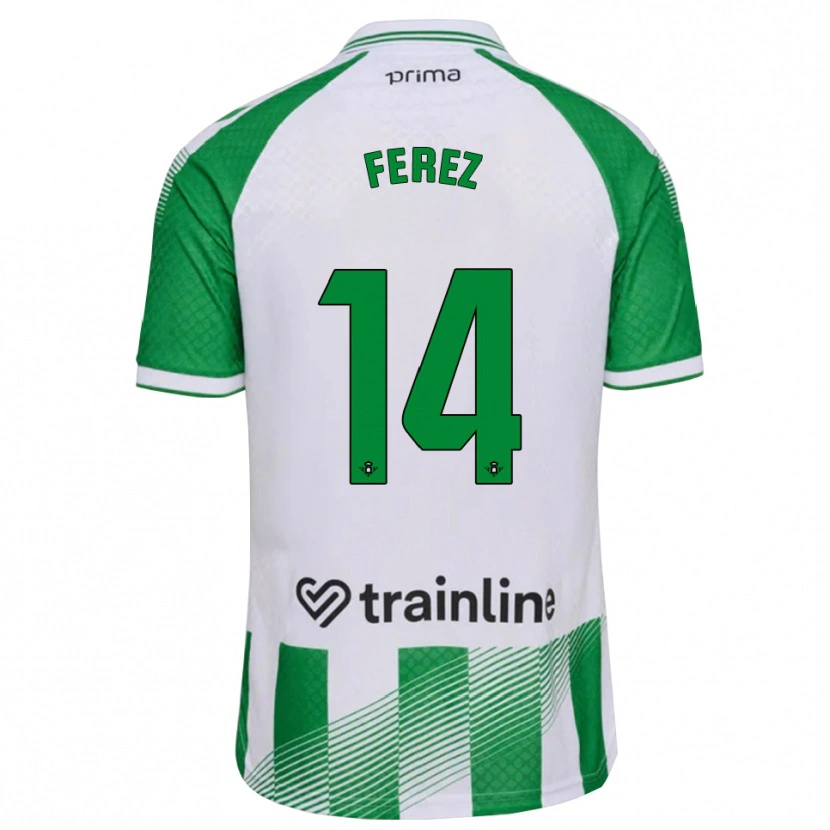 Danxen Pánské Carolina Férez #14 Světle Zelená Černá Bílá Domů Hráčské Dresy 2026/27 Dres
