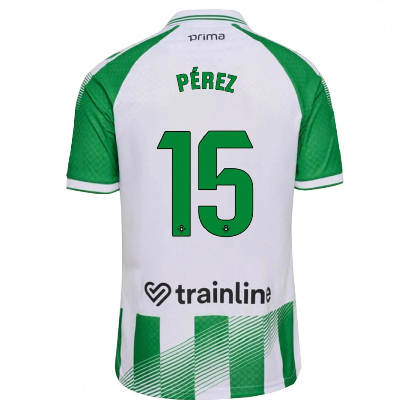 Danxen Pánské Álex Pérez #15 Světle Zelená Černá Bílá Domů Hráčské Dresy 2026/27 Dres