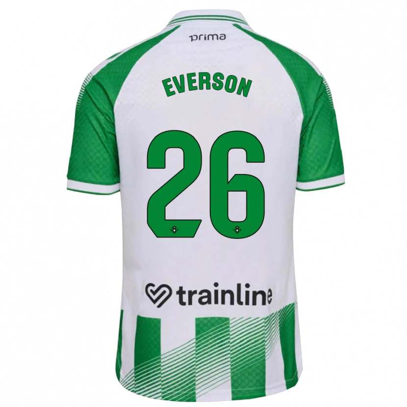 Danxen Pánské Everson Luis Santana Dos Santos #26 Světle Zelená Černá Bílá Domů Hráčské Dresy 2026/27 Dres