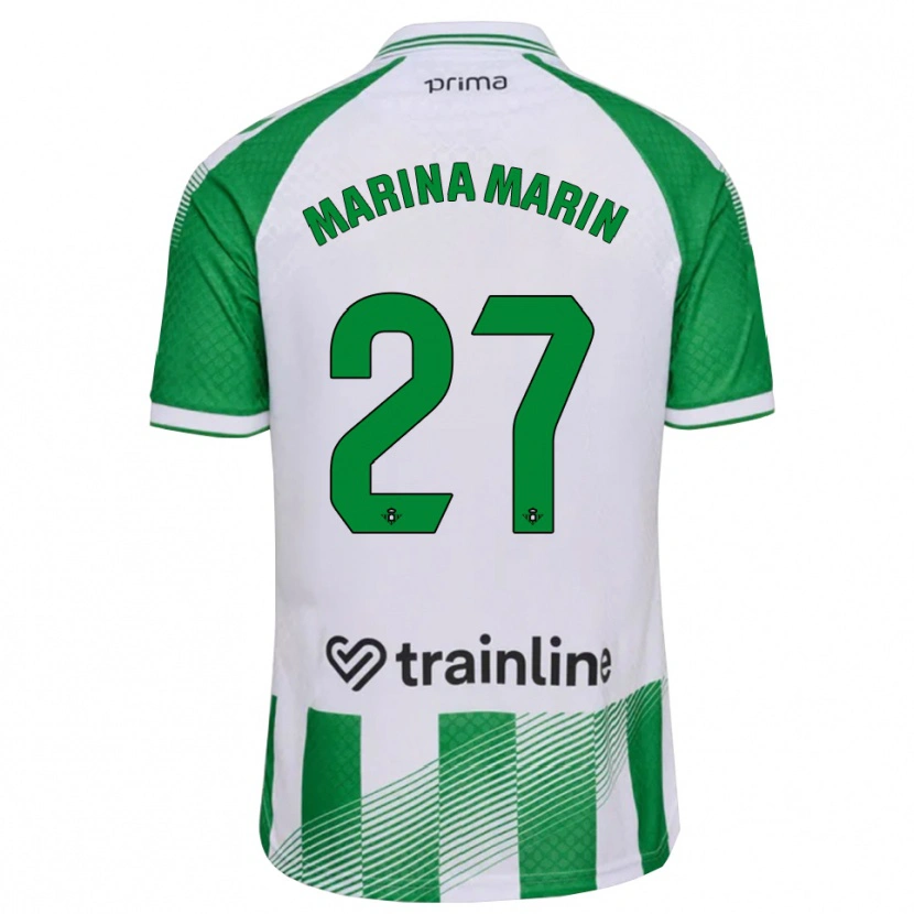 Danxen Pánské Marina Marín #27 Světle Zelená Černá Bílá Domů Hráčské Dresy 2026/27 Dres