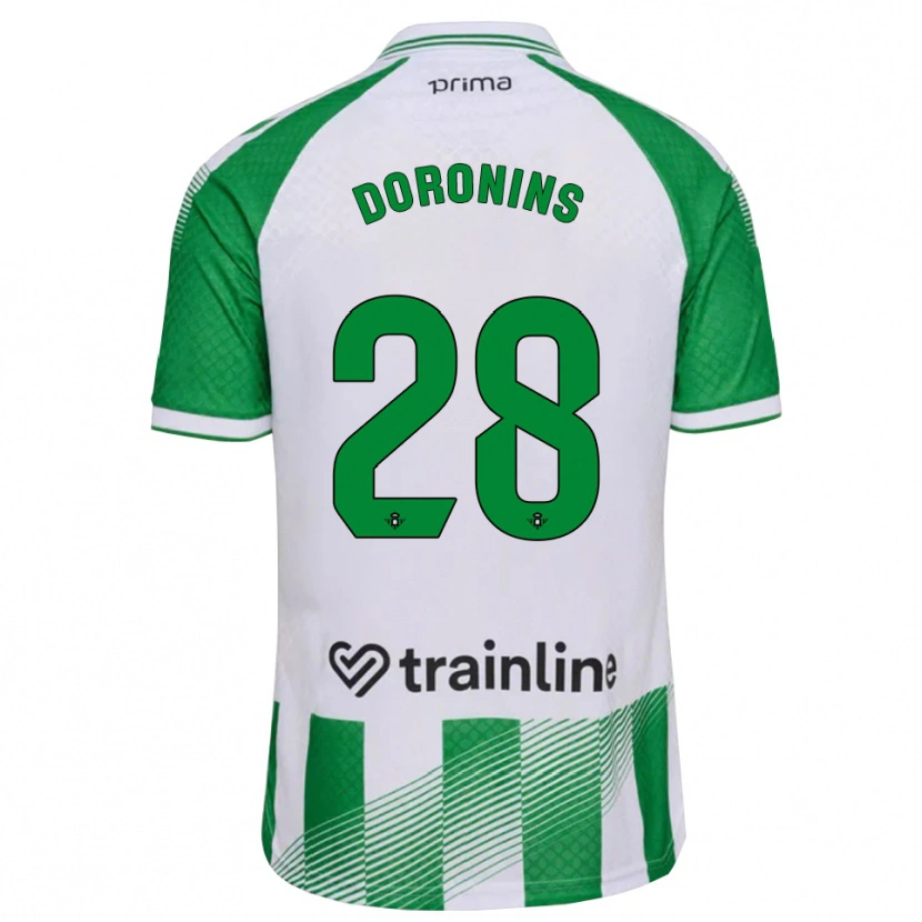 Danxen Pánské Nikita Doronins #28 Světle Zelená Černá Bílá Domů Hráčské Dresy 2026/27 Dres