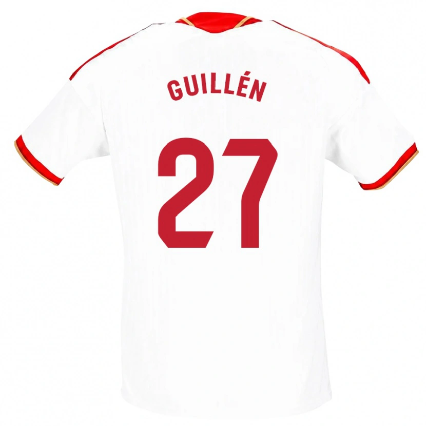 Danxen Pánské Nico Guillén #27 Bílá Červená Domů Hráčské Dresy 2026/27 Dres