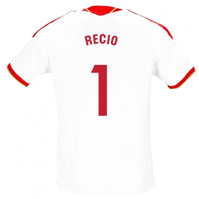 Danxen Pánské Sergio Recio #1 Bílá Červená Domů Hráčské Dresy 2026/27 Dres
