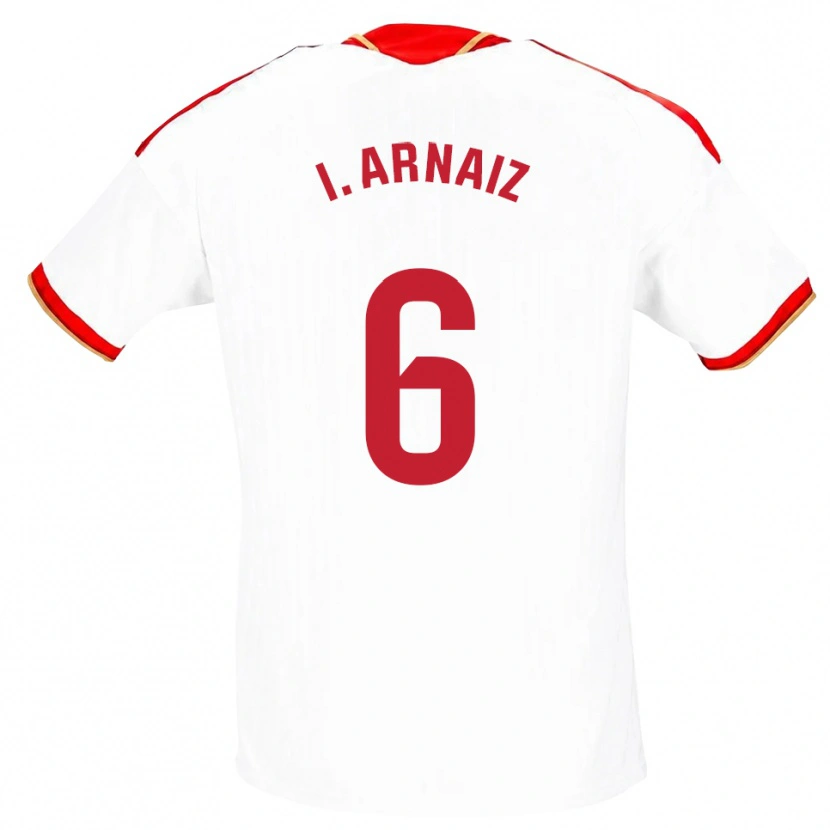 Danxen Pánské Iris Arnaiz Gil #6 Bílá Červená Domů Hráčské Dresy 2026/27 Dres