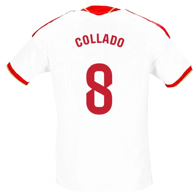 Danxen Pánské Alberto Collado #8 Bílá Červená Domů Hráčské Dresy 2026/27 Dres