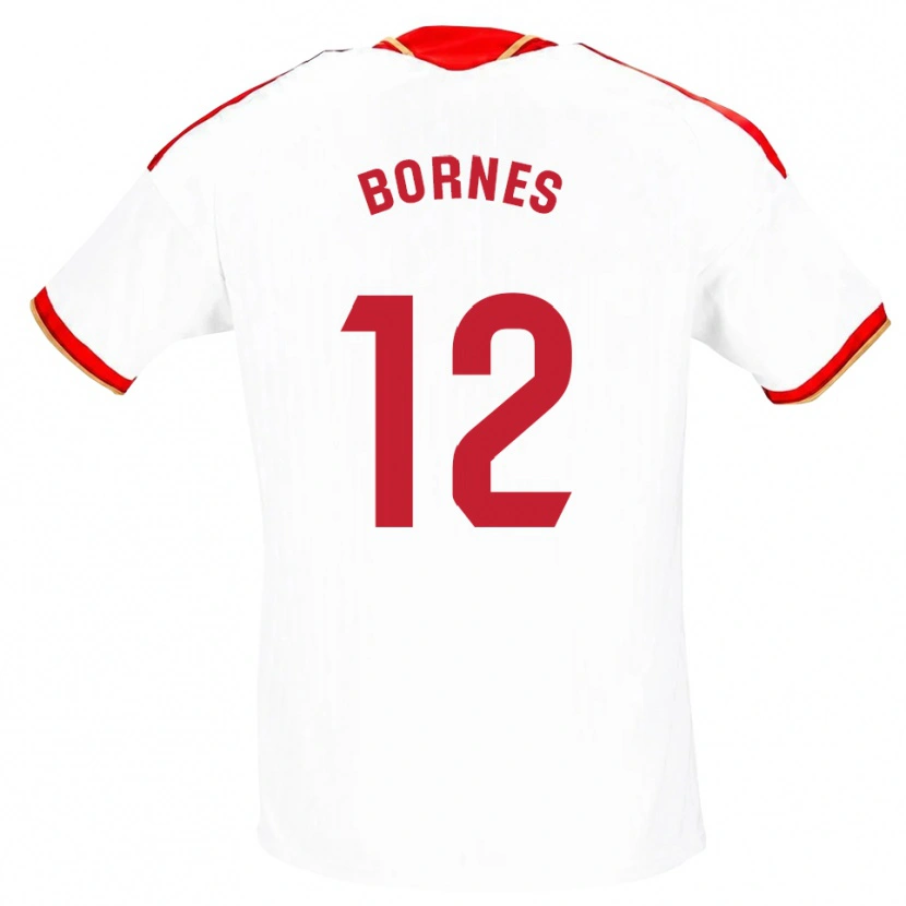 Danxen Pánské Pedro Bornes #12 Bílá Červená Domů Hráčské Dresy 2026/27 Dres