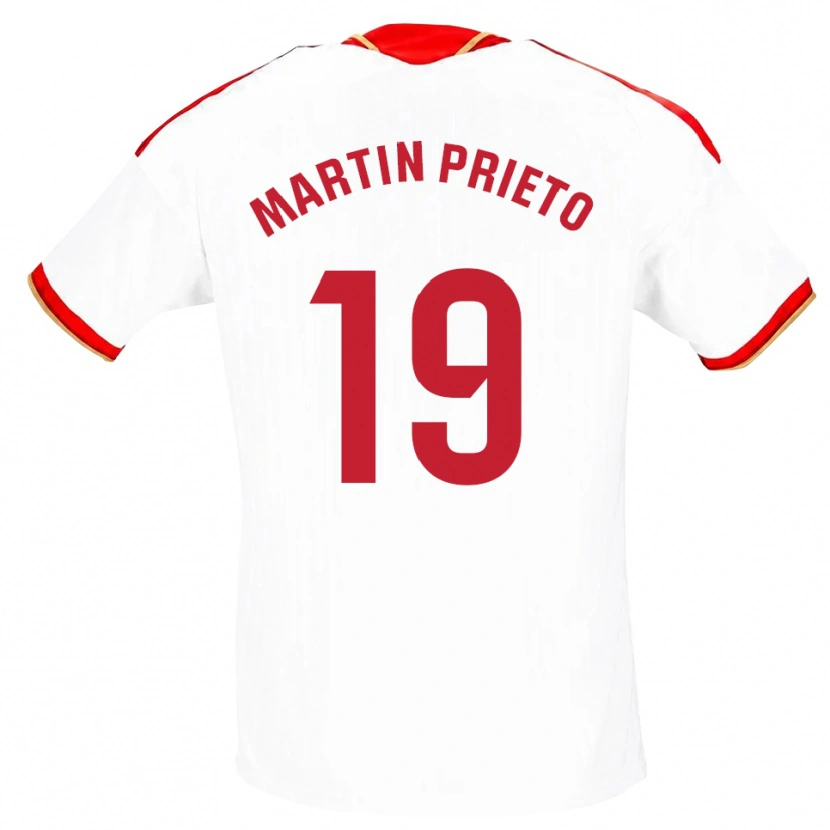 Danxen Pánské Cristina Martín-Prieto Gutiérrez #19 Bílá Červená Domů Hráčské Dresy 2026/27 Dres