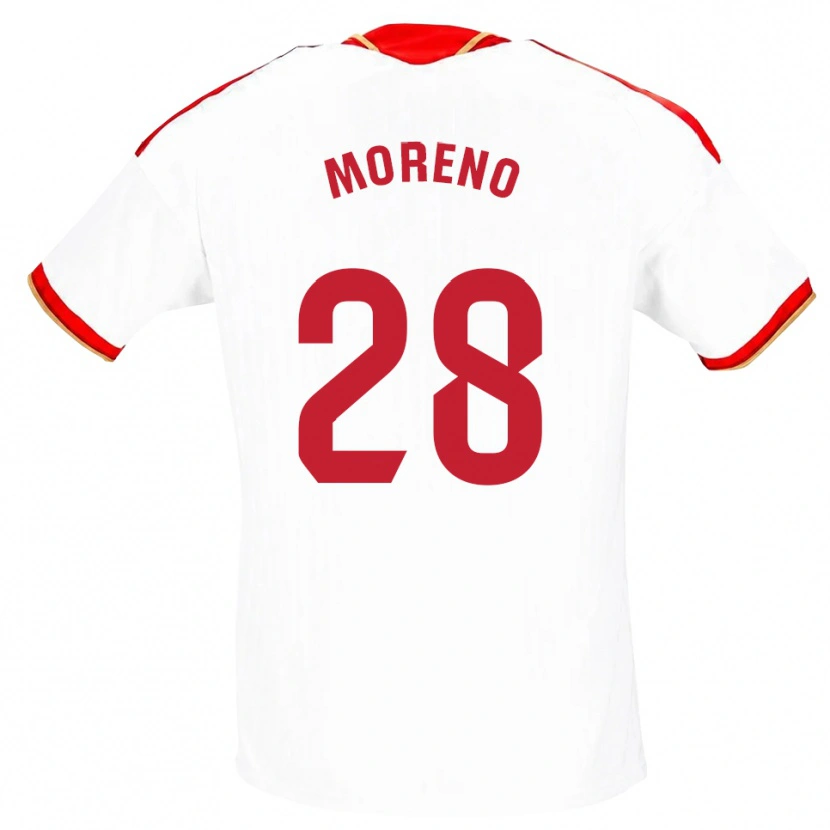 Danxen Pánské Fernando Moreno #28 Bílá Červená Domů Hráčské Dresy 2026/27 Dres