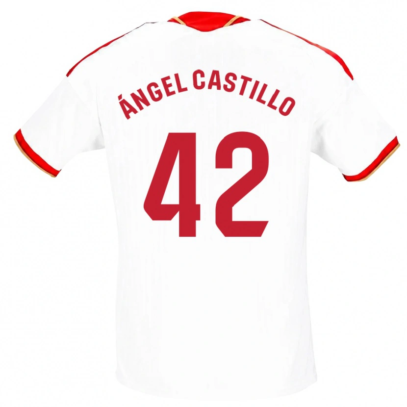 Danxen Pánské Manuel Ángel Castillo #42 Bílá Červená Domů Hráčské Dresy 2026/27 Dres