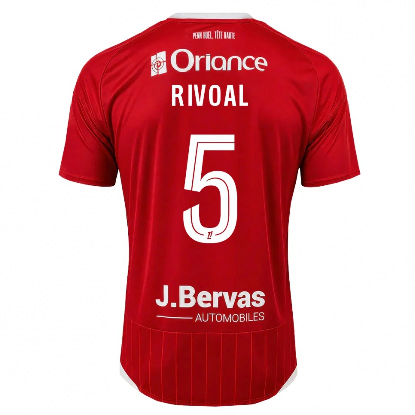 Danxen Pánské Paul Rivoal #5 Bílá Červená Domů Hráčské Dresy 2026/27 Dres