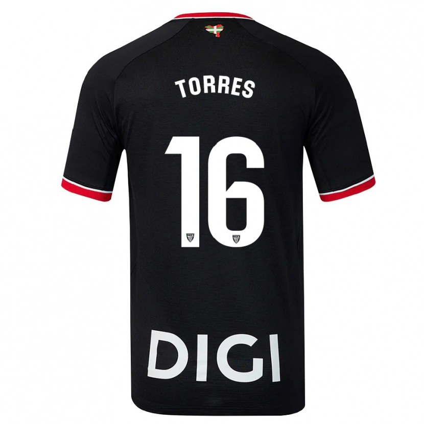 Danxen Pánské Asier Torres #16 Černá Bílá Červená Daleko Hráčské Dresy 2026/27 Dres