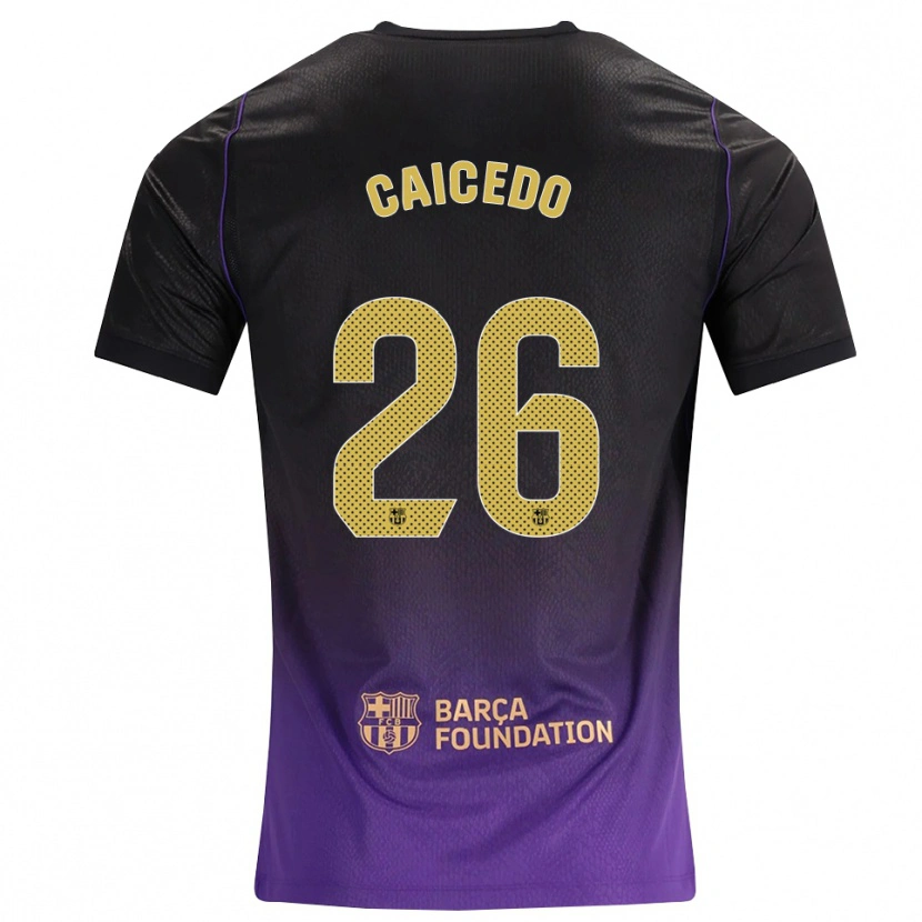 Danxen Pánské Josué Caicedo #26 Fialová Žlutá Černá Daleko Hráčské Dresy 2026/27 Dres