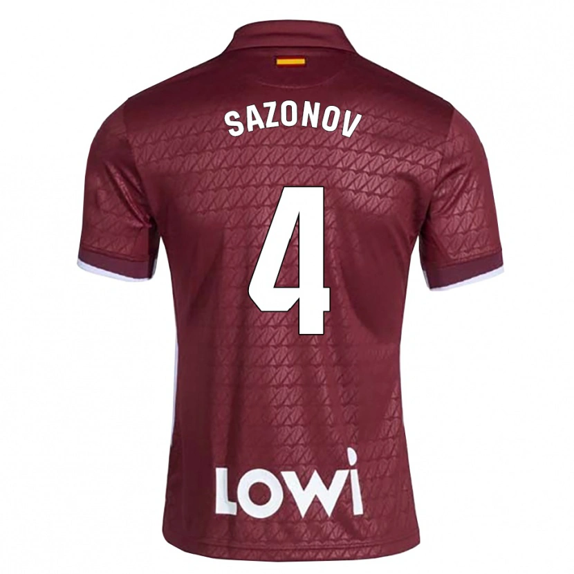 Danxen Pánské Saba Sazonov #4 Tmavě Červená Bílá Daleko Hráčské Dresy 2026/27 Dres