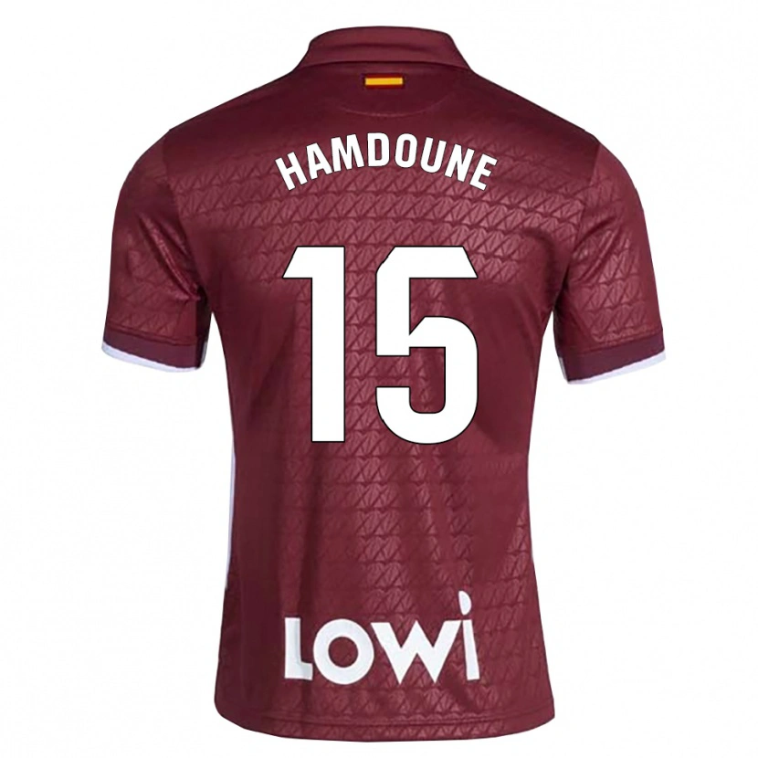 Danxen Pánské Mohamed Hamdoune #15 Tmavě Červená Bílá Daleko Hráčské Dresy 2026/27 Dres