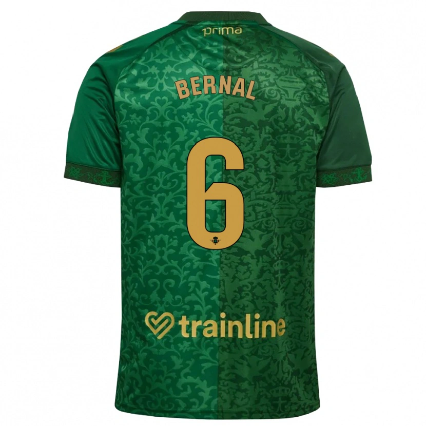 Danxen Pánské Facundo Bernal #6 Lesní Zelená Tmavě Zlatohnědá Daleko Hráčské Dresy 2026/27 Dres