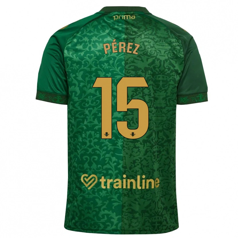 Danxen Pánské Álex Pérez #15 Lesní Zelená Tmavě Zlatohnědá Daleko Hráčské Dresy 2026/27 Dres