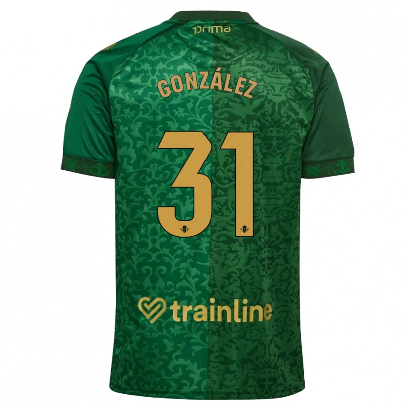 Danxen Pánské Manu González #31 Lesní Zelená Tmavě Zlatohnědá Daleko Hráčské Dresy 2026/27 Dres