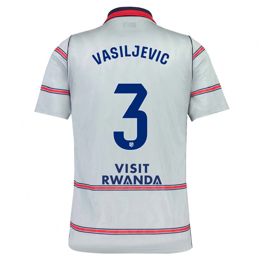 Danxen Pánské Ivan Vasiljevic #3 Šedá Červená Tmavě Modrá Třetí Hráčské Dresy 2026/27 Dres