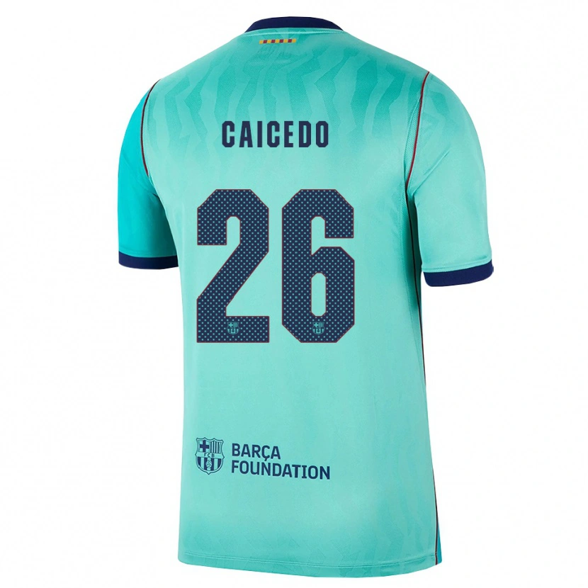 Danxen Pánské Josué Caicedo #26 Azurová Tmavě Tyrkysová Královská Modř Třetí Hráčské Dresy 2026/27 Dres