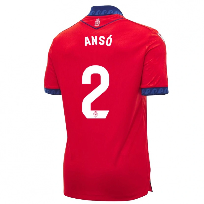 Danxen Dámské Mikel Ansó #2 Červená Tmavě Modrá Bílá Domů Hráčské Dresy 2026/27 Dres