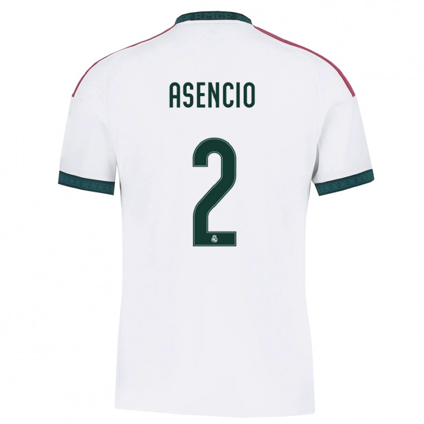 Danxen Dámské Raúl Asencio #2 Tmavě Zelená Bílá Červená Domů Hráčské Dresy 2026/27 Dres