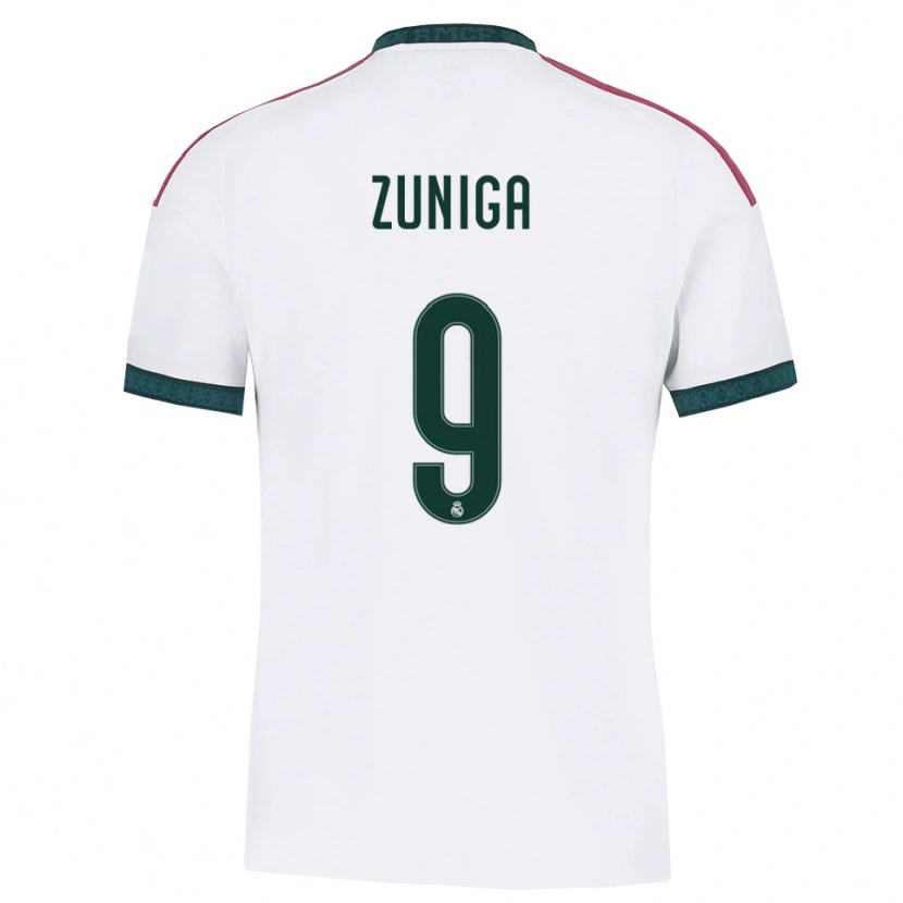 Danxen Dámské Loren Zúñiga #9 Tmavě Zelená Bílá Červená Domů Hráčské Dresy 2026/27 Dres