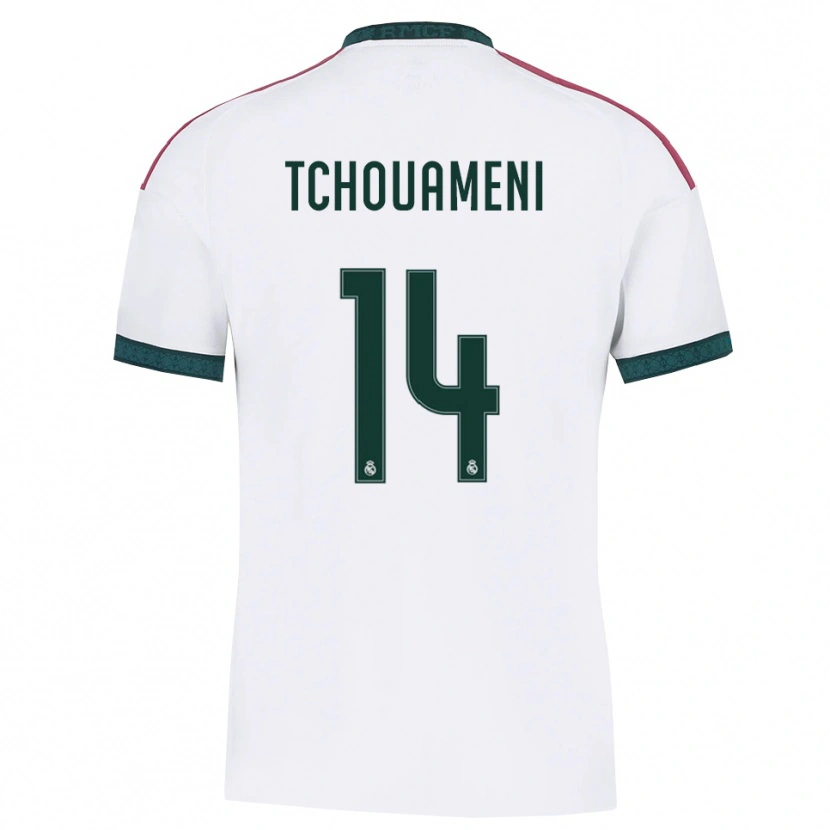 Danxen Dámské Aurélien Tchouaméni #14 Tmavě Zelená Bílá Červená Domů Hráčské Dresy 2026/27 Dres