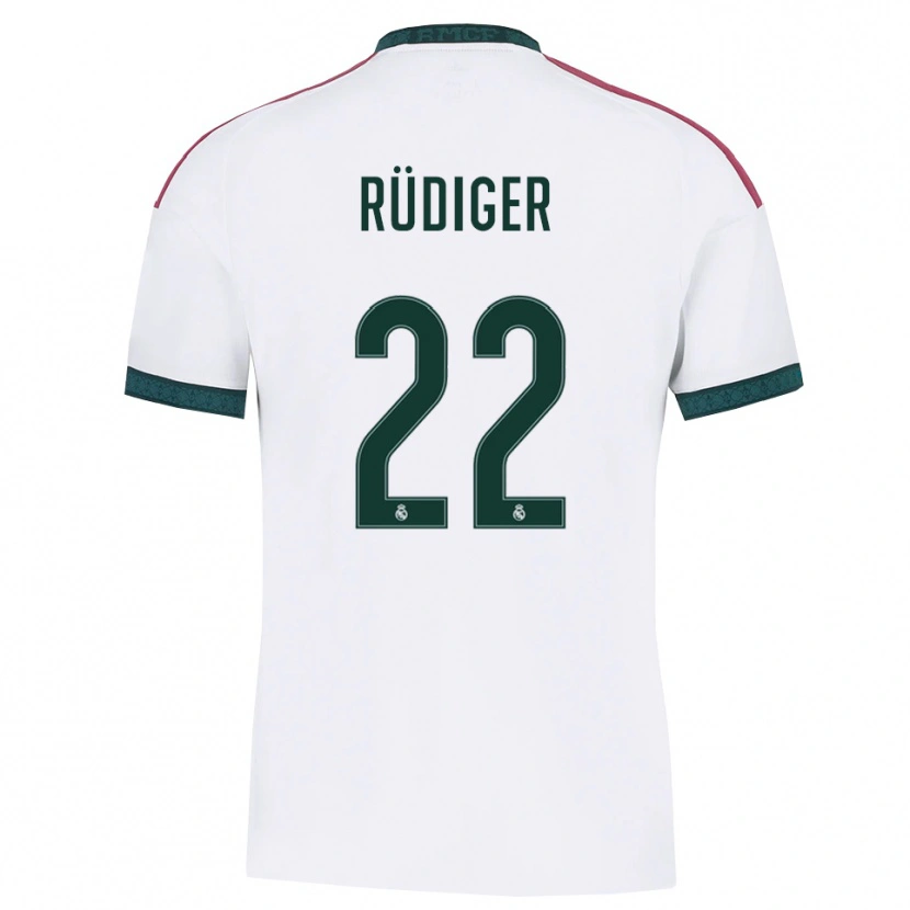 Danxen Dámské Antonio Rüdiger #22 Tmavě Zelená Bílá Červená Domů Hráčské Dresy 2026/27 Dres