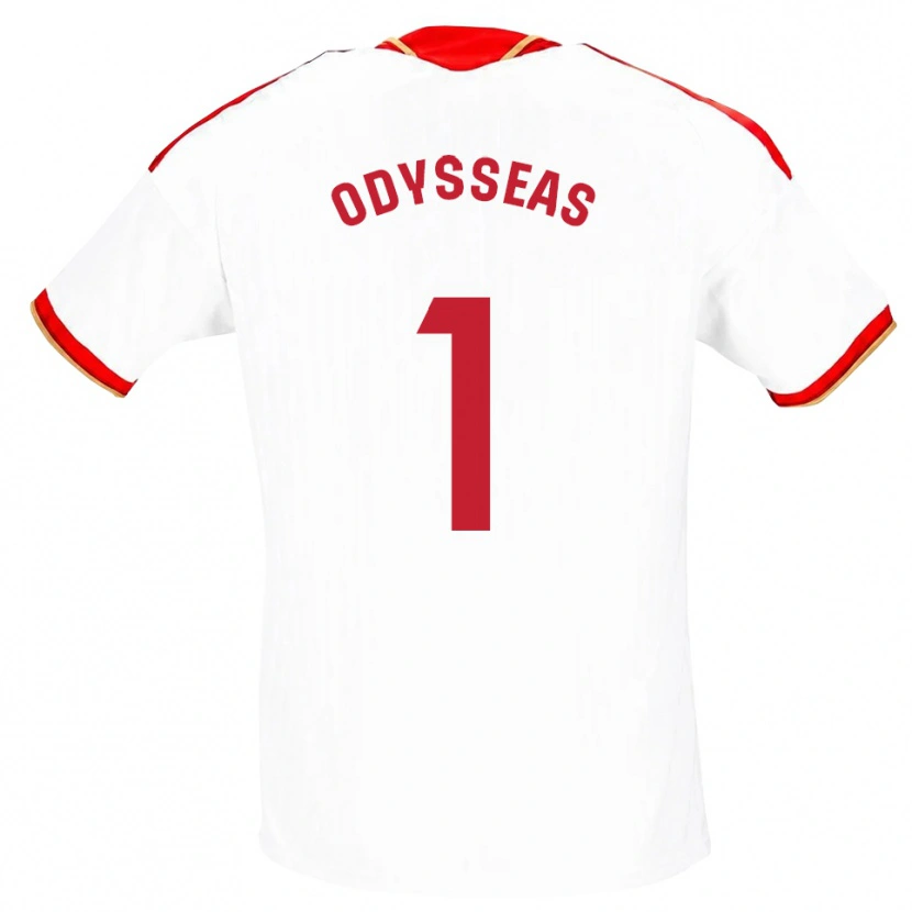 Danxen Dámské Odysseas Vlachodimos #1 Bílá Červená Domů Hráčské Dresy 2026/27 Dres