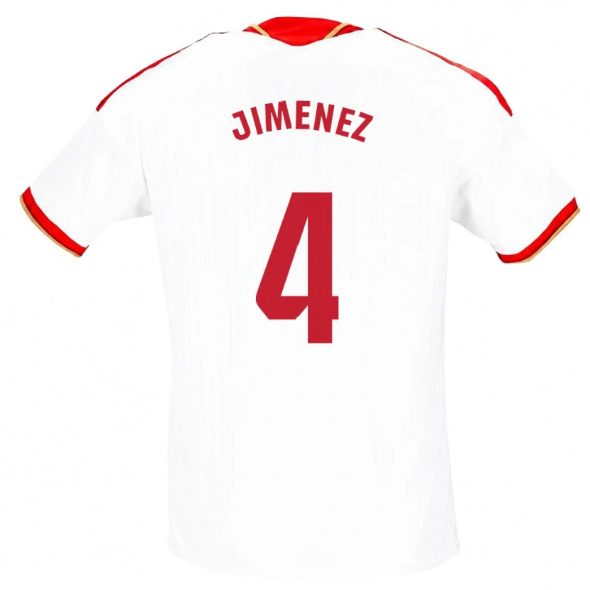Danxen Dámské Diego Jiménez #4 Bílá Červená Domů Hráčské Dresy 2026/27 Dres