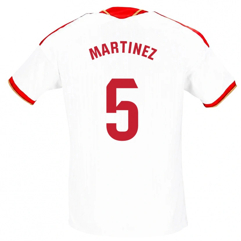 Danxen Dámské Sergio Martínez #5 Bílá Červená Domů Hráčské Dresy 2026/27 Dres