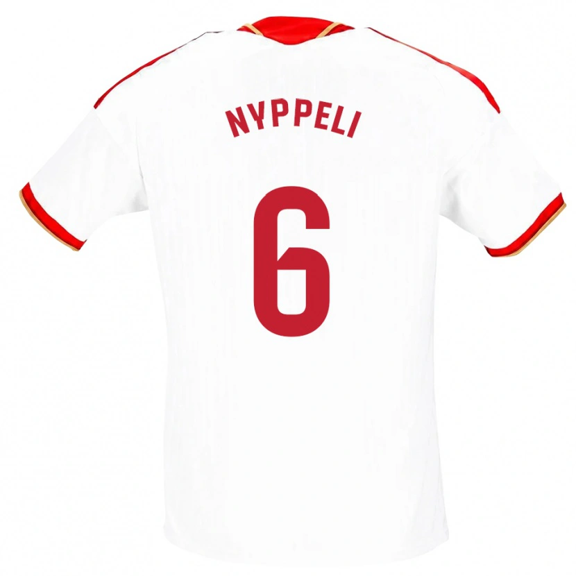 Danxen Dámské Ramón Nyppeli #6 Bílá Červená Domů Hráčské Dresy 2026/27 Dres