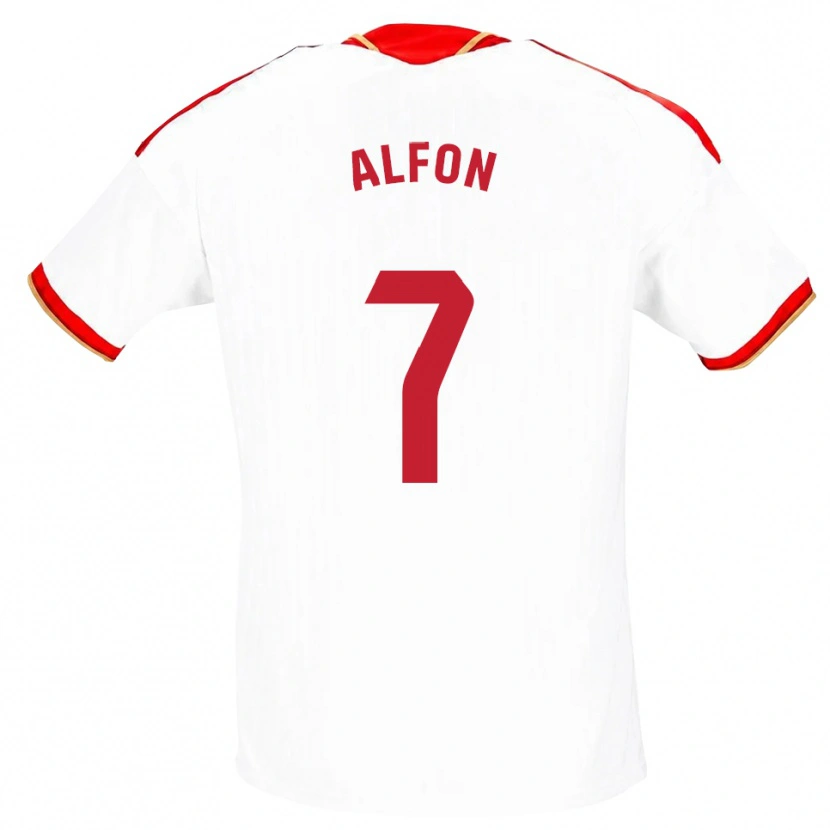 Danxen Dámské Alfon González #7 Bílá Červená Domů Hráčské Dresy 2026/27 Dres